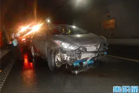 限速80，他跑100！遵义一轿车隧道内超速飘移撞墙图片