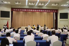 300多名体育湘军出征全运会，第十四届全运会湖南代表团成立图片