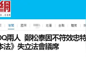 港媒：因不符合效忠特区以及拥护香港《基本法》，郑松泰被DQ失去立法会议席图片