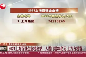 2021上海百强企业榜出炉：入围门槛84亿元  上汽占榜首视频封面