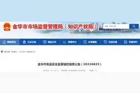 浙江金华市食品安全监督抽检信息公告（20210825）图片