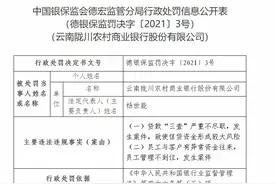 云南陇川农商银行因员工与客户有异常资金往来等被罚60万元图片