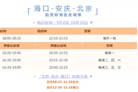 “安庆-北京”航班时刻优化图片