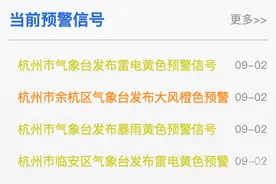 打雷了！杭州发布暴雨+雷电黄色预警图片