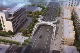 温医大附二院南浦院区门前 原本要建的天桥为什么黄了？图片