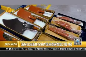 浦东机场海关在快件渠道查获管制刀具4把视频封面