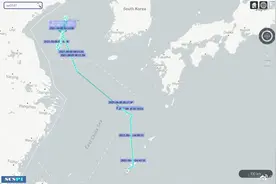 南海战略态势感知：美空军RC-135S导弹监视机今日继续在黄海侦察图片