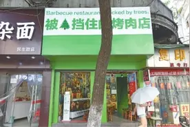 武汉“被树挡住的烤肉店”火了图片
