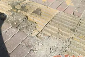 丰禾路地砖翘起破损 两个月前市民反映后至今没动静图片