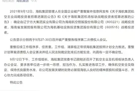 *ST海航与*ST基础战投明确！第二次债权人会议月底召开图片