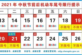 中秋节前后成都机动车尾号限行咋实施？这张图告诉你图片