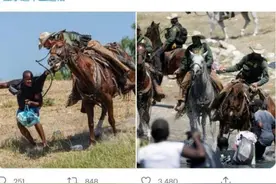 美骑警用鞭形绳索驱赶海地难民引争议 白宫表示谴责图片