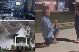 房子着火男子抢救出订婚戒指并向女友求婚成功图片