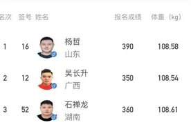山东第39金！大力士杨哲获得全运会举重男子109kg级冠军图片