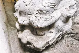 北京正阳桥遗址考古出土明代镇水兽图片