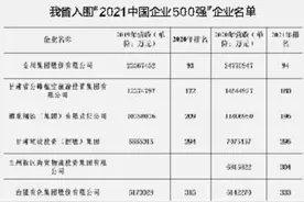 甘肃省6家企业荣登“2021中国企业500强”榜单图片