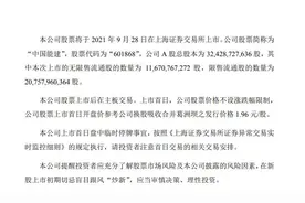 中国能建将于9月28日在上交所上市，股票代码“601868”，首日不设涨跌幅限制图片
