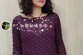 初秋的柔美蕾丝，百搭款女士蕾丝套头衫（有编织图解）图片