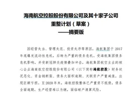 海航公布最新重整方案：债转股清偿400亿，单一普通债权人设10万限制，职工与税款债权现金全额清偿图片
