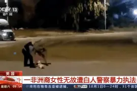 美国再现暴力执法！白人警察当街暴力推搡、束缚非洲裔女性，还不戴口罩……图片