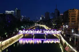 盘龙江畔灯火辉煌、美轮美奂图片