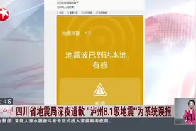 四川省地震局深夜道歉 “泸州8.1级地震”为系统误报视频封面