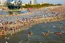 国庆假期北海接待游客211.2万人次，航拍银滩游客如织视频封面