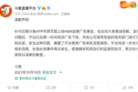 国庆期间为HM挂开屏广告 斗鱼道歉了图片