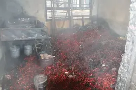 六盘水一住户用蜂窝煤烤辣椒，点燃房子，消防员被呛得遭不住图片
