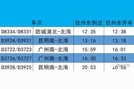 11日起，玉林动车可直达钦州！部分列车时刻有调整图片