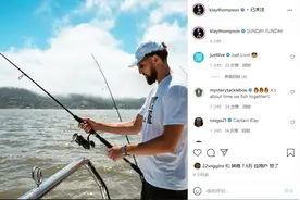 汤神的快乐星期天！克莱INS晒出海钓鱼和下国际象棋照片图片