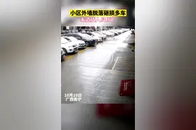 南宁一小区外墙脱落砸损多车，幸无人员伤亡图片