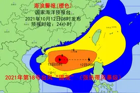 台风“圆规”渐近 海浪预警级别升级为橙色图片