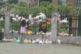 湖北工业大学工程技术学院内一食堂停业，学校围栏挂满外卖视频封面