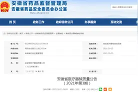 安徽省医疗器械质量公告（2021年第3期）图片