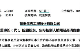 实控人被限制高消费！曾因借钱炒自家股票被重罚，“花王”股价下跌近九成图片