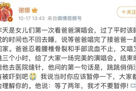 谢娜曝张杰受伤内幕：3岁双胞胎女儿第一次看爸爸演唱会图片
