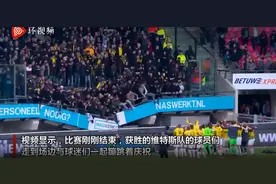 荷兰一场球赛中球迷蹦跳庆祝胜利导致看台垮塌！外媒：无人受伤图片