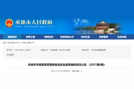 河北省承德市市场监督管理局食品安全监督抽检情况公告（2021第6期）图片