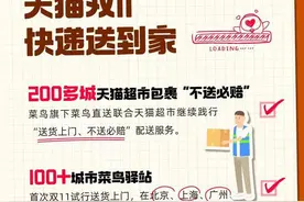 菜鸟驿站：首次双11试行送货上门，200城天猫超市包裹“不上门必赔”图片