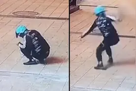 “街头甩摔踩踏流浪猫”饿了么骑手：为一时冲动感到后悔视频封面