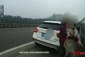 冲动又危险！高速路上与女儿起争执 父亲竟怒扔其行李箱图片