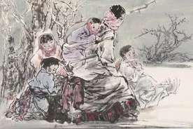 母爱如天一一李秀峰中国画《阳光灿烂的日子》赏读图片