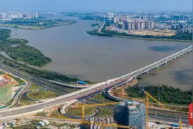 海口海瑞大桥与滨江西路互通立交工程11月底完工图片