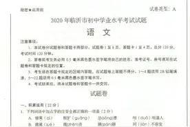 2020临沂市中考试题正式发布！图片