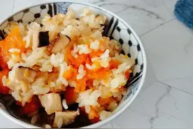 一碗 “南瓜香菇焖饭”  大人小孩都抢着吃，营养一整天图片