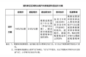 起租价14元/3公里！浦东出租车新能源车型运价方案正式实施图片