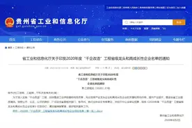 贵州：2020年“千企改造”工程省级龙头和高成长性企业名单出炉图片