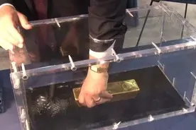 力气大就拿走！男子挑战拿金砖成功，商家反悔：体验下重量就行了图片