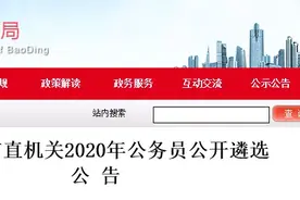 88人！保定市直公务员遴选公告来了图片